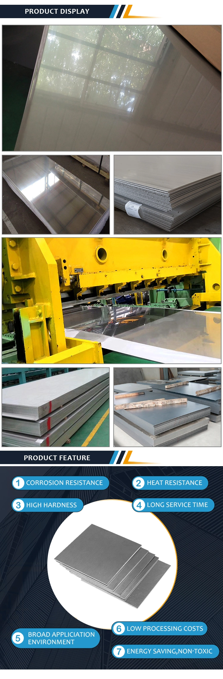 Aluminum/Galvanized/Copper/Carbon/Hot Cold Rolled/Inconel Alloy/Color Coated/201 304 440c Building Material Stainless Steel Sheet in Low Price